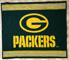 Green Bay Packers Biederlack Throw Blanket 48x55 NFL Football Green & Gold