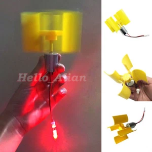 DIY Kit Vertical Micro Wind Turbines Blade Generator Small DC Motor LED Display - Picture 1 of 9