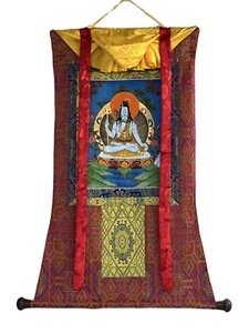 LORD SHIVA/ SHANKAR/ MAHADEVA  ORIGINAL HINDU PAINTING WITH PREMIUM SILK BROCADE - Picture 1 of 10