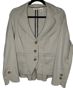 DKNY Jeans Khaki Utility Jacket Sz PM  Casual Blazer Excellent Condition - Picture 1 of 3
