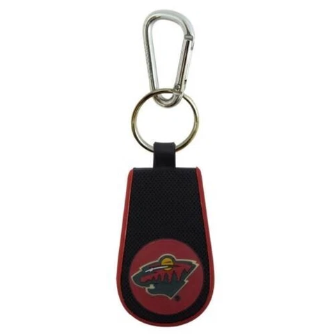 NHL Minnesota Wild Real Hockey Puck Rubber Keychain with Carabiner Cover
