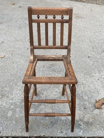 Antique Wicker and Wood Child's High Chair - Needs to be Restrung Cover
