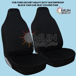 Fits Ford Escort-Black Heavy Duty 100% Waterproof Car Seat Covers 1+1 - Picture 1 of 2