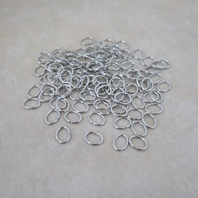 250 stainless steel 4.5mm x 3.5mm oval jump rings 24 gauge hypoallergenic - Image 1 of 4