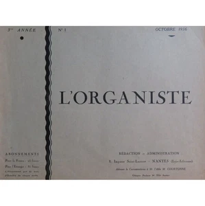 L'Organiste 3e Année No 1 Allix Organ 1936 - Picture 1 of 5