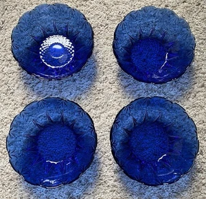 Avon ROYAL SAPPHIRE Cobalt Blue 6 1/2" Cereal Bowls Set of 4 - Picture 1 of 4