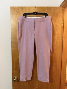 Pantaloni Lane Bryant The Allie skinny alla caviglia accenti di perla malva sul polsino nuovi con etichette 16 - Foto 1 di 11
