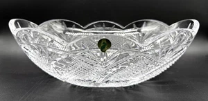 NOB Waterford Lead Crystal 12-7/8" Cut Clear Glass Seahorse Boat Bowl Slovakia - Picture 1 of 6