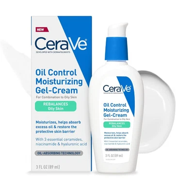 Gel-crema hidratante CeraVe Oil Control reequilibra la piel grasa bomba de 3 fl oz Foto 1 de 4