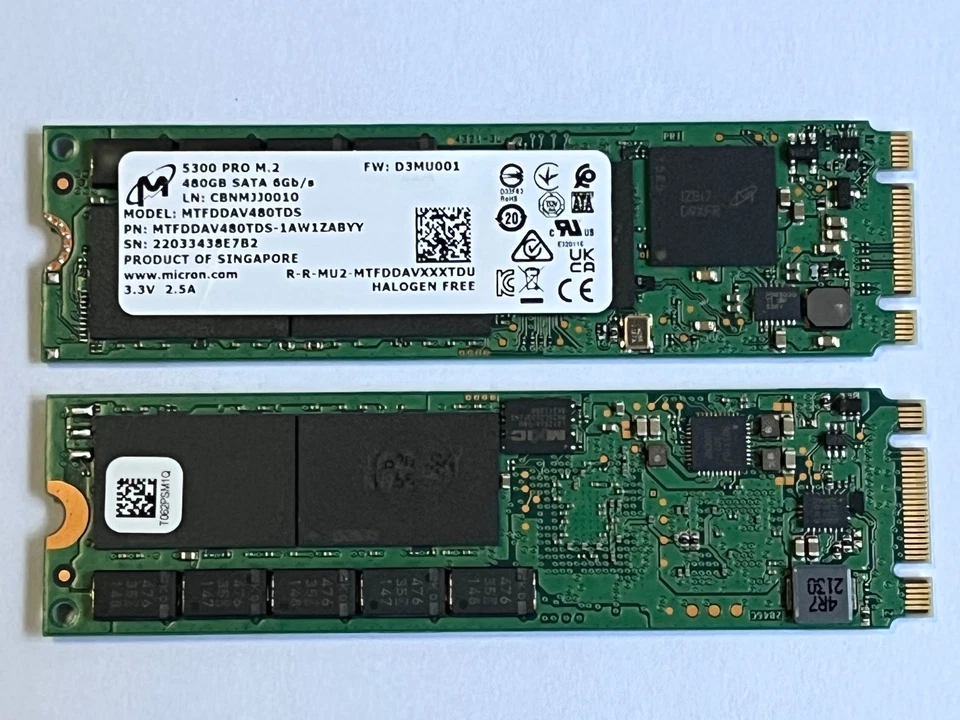 Micron 5300 PRO 240GB 480GB 960GB M.2 2280 SATA6Gbps MTFDDAV240TDS-1AW1ZABYY SSD - Image 1 of 1