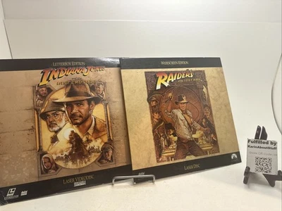 Indiana Jones LaserDisc Lot Raiders of The Lost Ark & Last Crusade Harrison Ford - Imagem 1 de 4
