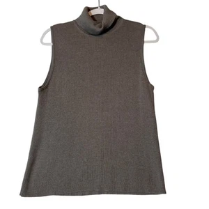 Vintage Scott Taylor Brown Sleeveless Turtleneck Womens Size Large Viscose Nylon - Picture 1 of 6
