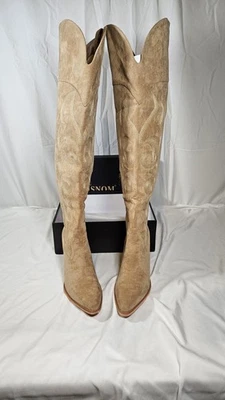 ¡NUEVO! Botas vaqueras de albaricoque bordadas por encima de la rodilla Isnom para mujer talla 11 Foto 1 de 4