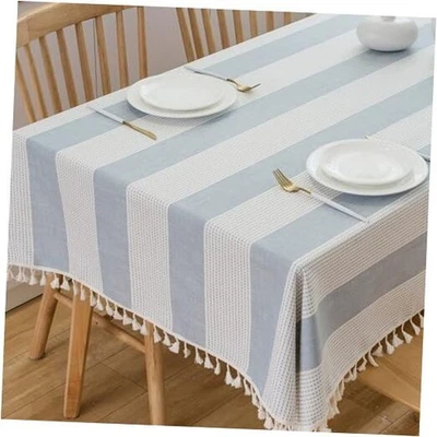  Toalhas de mesa extra longas 120 polegadas e brancas 120 x 55 (retangulares) azuis - Imagem 1 de 4