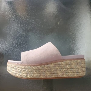 FITFLOP weiche fliederfarbene ELOISE Espadrille Wildleder Keilabsatz Pantolette Plateau Sandale Schuhe 9 - Bild 1 von 11