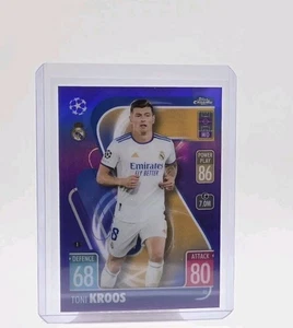 2021-22 Topps Match Attax Chrome CL - Toni Kroos Purple Refractor #/299 Madrid - Picture 1 of 2