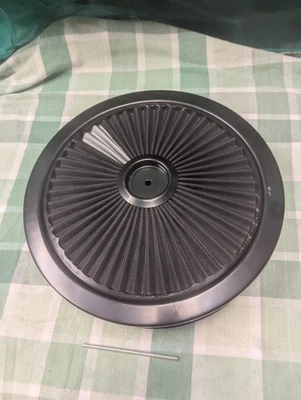 Edelbrock 空气净化器 43662 Pro Flo Oiled 3 英寸圆形 14 英寸 x 3.5 英寸透气盖 SS — 第 1/4 张图片