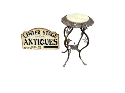 66828 Antiguo Victoriano Mármol Superior Lámpara Soporte de Mesa Foto 1 de 4