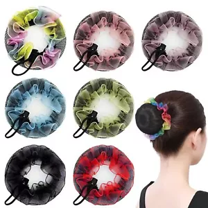 7 PACK Colored Bun Hair Nets Ballet Hair Bun Cover for Girls Ballet Invisible... - Picture 1 of 7