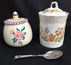 2 Collectable Jam / Preserve Pots: Poole Traditional & Aynsley Cottage Garden