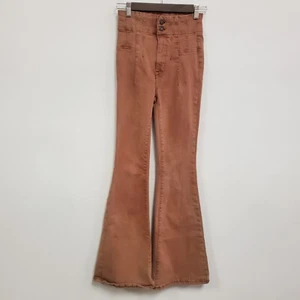 We The Free Womens Jayde Flare Jeans Size 25 Brown Faded Hippie Boho Festival - Picture 1 of 13