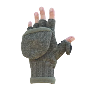 Ragg Wool Heated glove with pop-top mitten - Picture 1 of 6