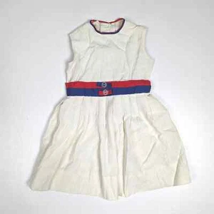 Vtg Dress Girls Sz 6 Cream Retro 50s/60s Party Rockabilly Classic - Picture 1 of 7