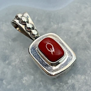 Ciondolo donna vintage corniola rosso brunastro argento sterling 925 5,2 grammi - Foto 1 di 7