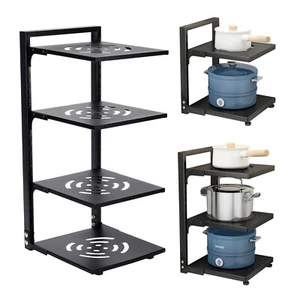 Kitchen Cook Pan Pot Holder Storage Saucepan Organiser Rack Stand Carbon steel - Picture 1 of 16