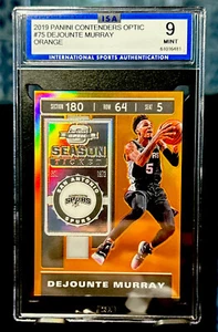 2019 Contenders Season Ticket #75 Dejounte Murray Orange SP #/49 ISA 9 POP 1 - Picture 1 of 2