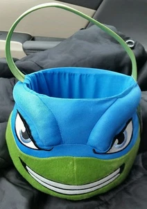 NEW TEENAGE MUTANT NINJA TURTLE Leonardo Blue Plush Halloween Easter Basket TMNT - Picture 1 of 6