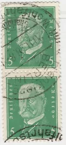 Germany Empire 1928 5pf Used Pair DR Dt. Reich A18P34F717 - Picture 1 of 1