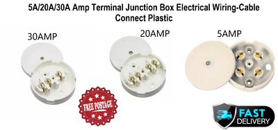 CED Terminal Junction Box Electrical Wiring Cable Connector Plastic 5A/20A/30A Amp