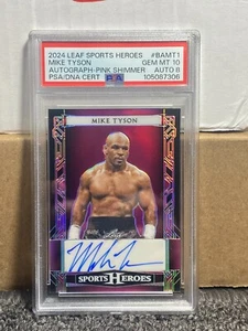 Mike Tyson 2024 Leaf Sports Heroes Pink Shimmer /7 (Dual Graded) POP 1!!!! - Picture 1 of 2