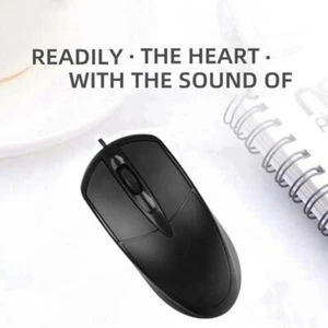 Wired Usb Optical Mouse For Pc Acer Laptop Computer Hot` Scroll Wheel Black Q1E7 - Picture 1 of 12