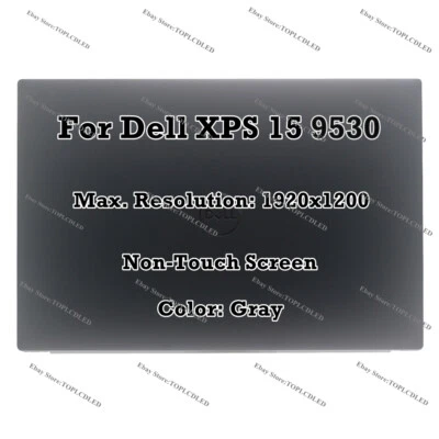 Gray 15" Dell XPS 15 9530 FHD 1920x1200 LCD Non-Touch Screen Assembly Display - Image 1 of 4