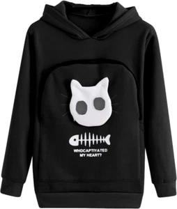 Fluffsy Cat and Dog Pouch Hoodle,Cat Dog Kangaroo Pouch Holder Sweatshirt,Casual - Foto 1 di 12