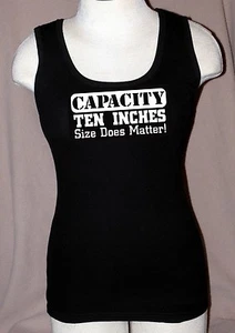 Funny Tank Top, Black Anvil, 1X1 Baby Rib, Capacity 10 Inches, Size Does Matter - Picture 1 of 2