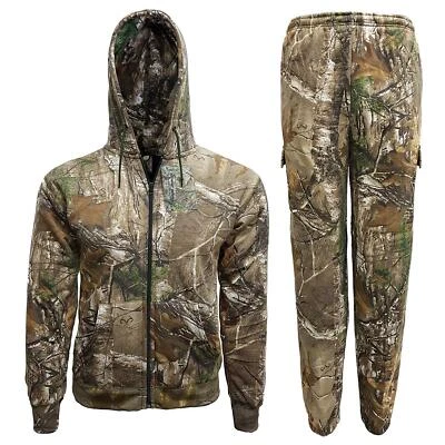 New Realtree Hunting Jungle Fishing Camouflage Camo Suit Hoodie Track Bottom - Image 1 of 3