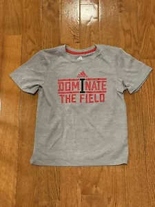 Adidas Gray and Red "Dominate The Field T-shirt Size Youth 7 Sports - Picture 1 of 3