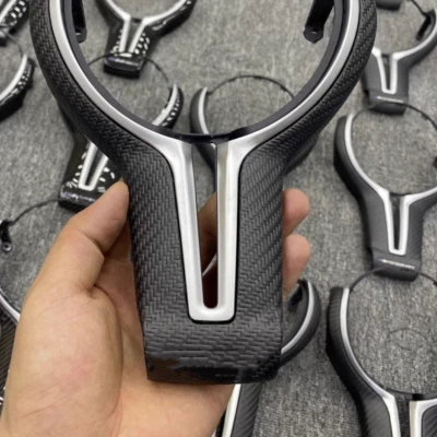 Real Carbon Fiber Steering Wheel parts Trim Fits BMW M2 M3 M4 M5 F87 F80 F82 F30 - Изображение 1 из 4