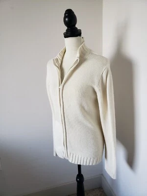 Cárdigan moda international vintage marfil con cremallera frontal talla pequeña (6/8) Foto 1 de 4