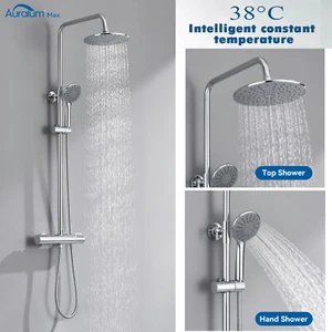 Duschset Duschsystem mit Thermostat Duscharmatur Regendusche Handbrause Dusche - Bild 1 von 16