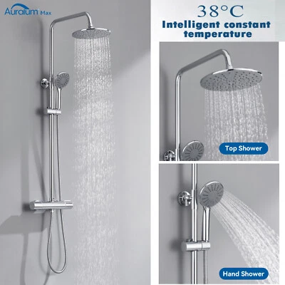 Duschset Duschsystem mit Thermostat Duscharmatur Regendusche Handbrause Dusche - Bild 1 von 4