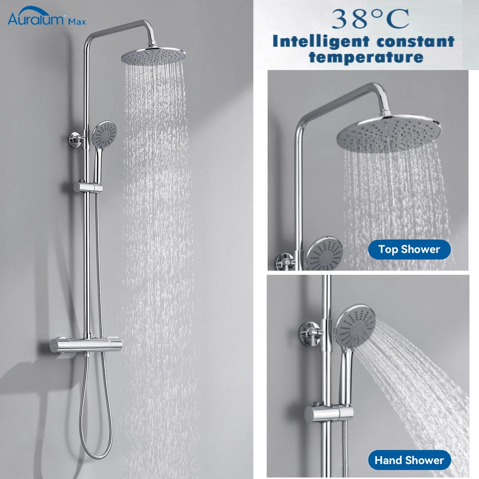 Duschset Duschsystem mit Thermostat Duscharmatur Regendusche Handbrause Dusche - Bild 1 von 4