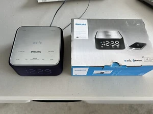 Phillips NFC Alarm Clock Radio Bluetooth Speaker SB170/37 Silver/Black  - Picture 1 of 1