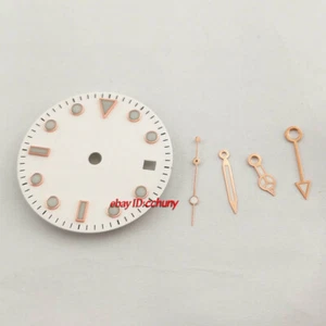 29mm Esfera Blanco Esfera Oro Rosa GMT Manos Ajuste mingzhu DG3804 Movimiento - Imagen 1 de 2