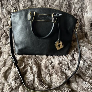 Dooney and Bourke 1975 Florentine Vachetta black leather Satchel Bag - Picture 1 of 10