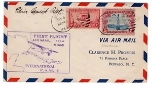 C11 CAM 6-1a First Flight Miami - Havana Cvba Autographed Musick PAA Pilot 1929 - Picture 1 of 2