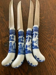 Beautiful & Rare set of twelve porcelain knives - Blue & White - 9" - Picture 1 of 6